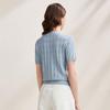 Women's Retro Diamond Pattern Silk Blend Short Sleeve Knit Top