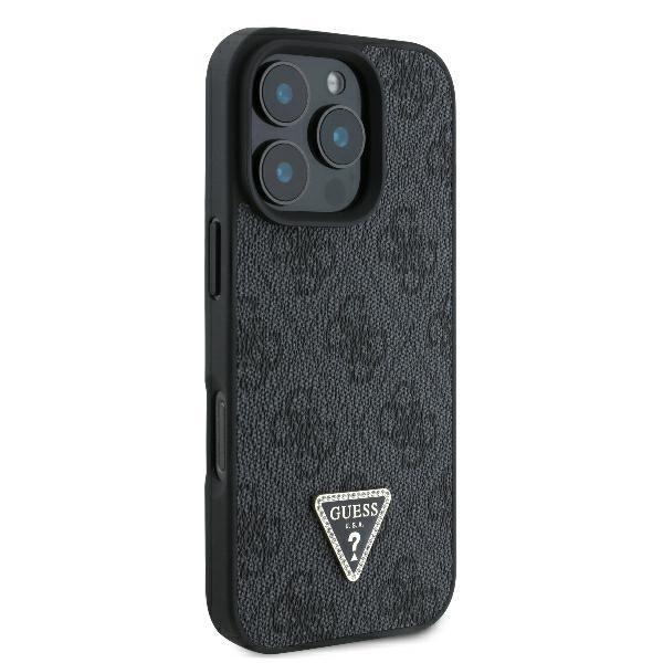 Guess Guhcp16Xp4Tdpk Iphone 16 Pro Max6.9 Czarny/Black Hardcase Leather 4G Triangle Strass