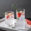 6/4/2/1Pcs Square Glass Cup Coffee Mug Heat-Resistant Water Cups Transparent Tea Mug Cup for Drinking Milk Beertea Juice Dessert