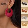 Boho Chic Earrings Summer Beach Faux Leather Circular Geometric Hoop