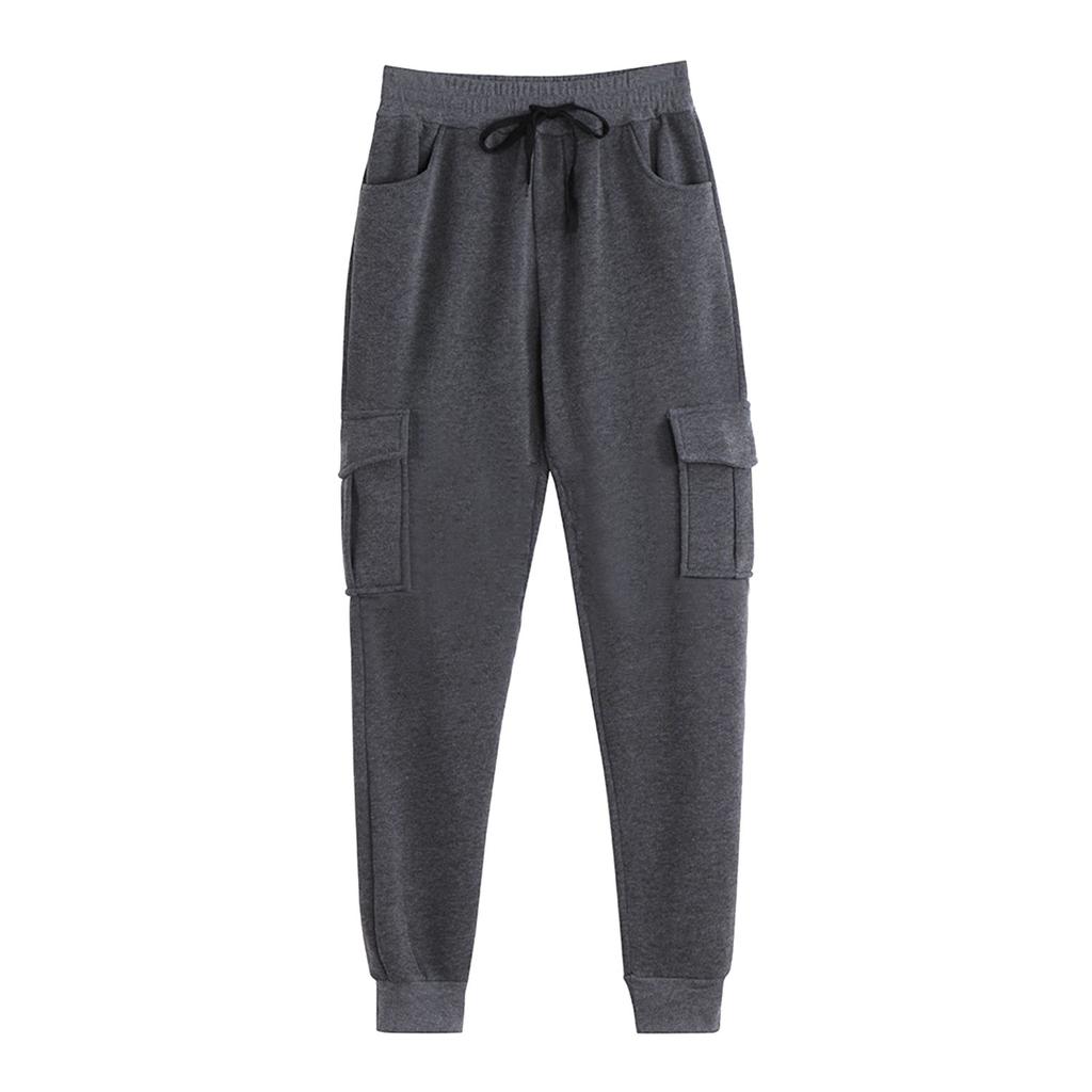 Herren-Cargohose, Baumwolle, Jogginghose, modisch, Jogger, Sport, lange Hose, Hose mit weiten Taschen
