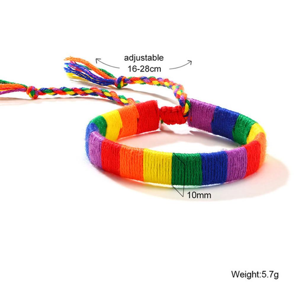 LGBTQ Rainbow Color Bracelets for Men Women,Adjustable Colorful Braided Rope Bracelet,Stylish Jewelry Gifts