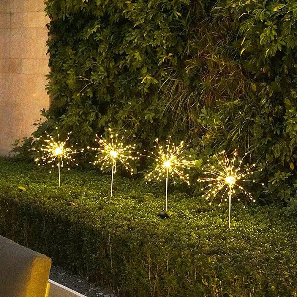 1pcs LED Solar Firework Lights Waterproof DIY Flash String Light 90 /150leds For Ourdoor Garden Landscape Holiday Christmas Lights