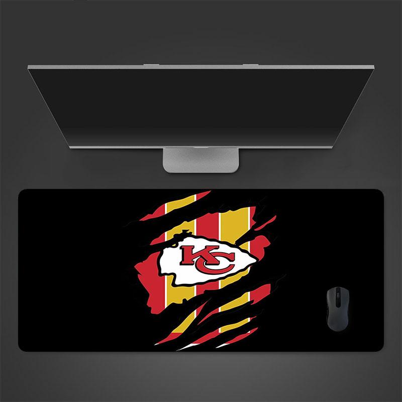 KC Chiefs Mouse Pad, Large Gaming Desk Mat, Non-slip XXL Mousepad for Laptop & Tablet, Mini PC Playmat with Stitched Edges