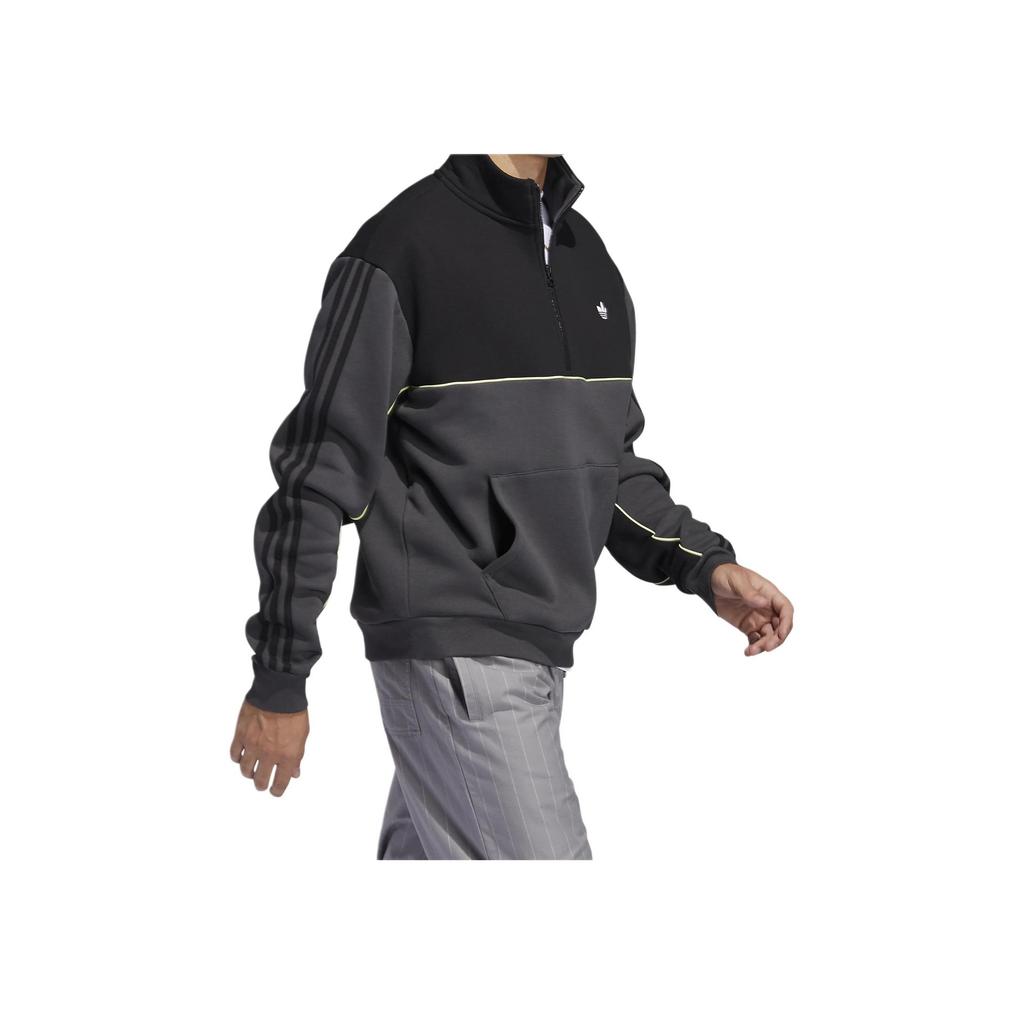 Adidas Originals Mod Half Zip Stand Collar Sweatshirt Jacket Men Outerwear Black FM1403