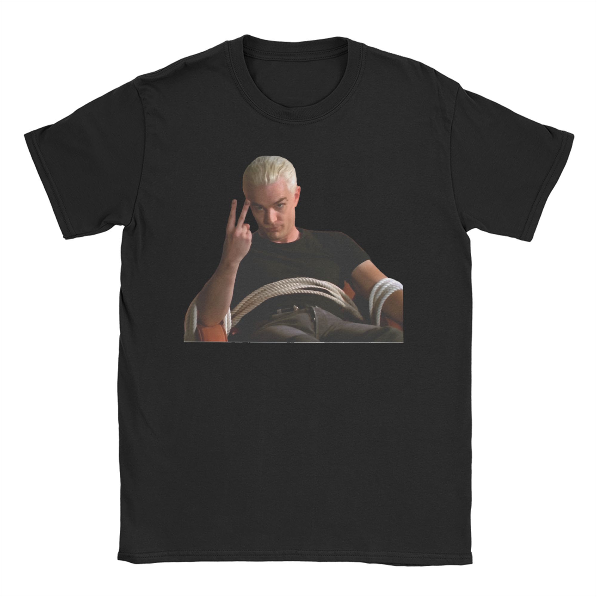 

Buffys The Vampires Slayers Spike Pure Cotton T-Shirt Men Beach Fashion Vintage T Shirts O-Neck Fashion Tee Shirt Casual 5XL різнокольоровий