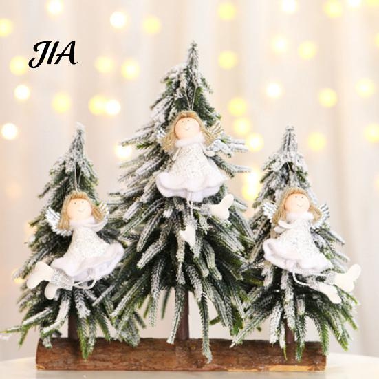 Handmade Fabric Doll Pendants Christmas Angel Hanging Ornaments, Cute Plush Pendant, Xmas Tree Decorative Small Festive Window Decorations Ornaments