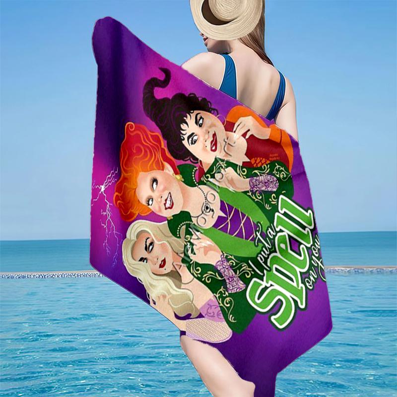 Hocus witch Halloween Magic Beach Towel, Super Soft Microfiber, Gift for Her/Him, Birthday, for Pool, Beach, Travel, Home Decor Fan gifts