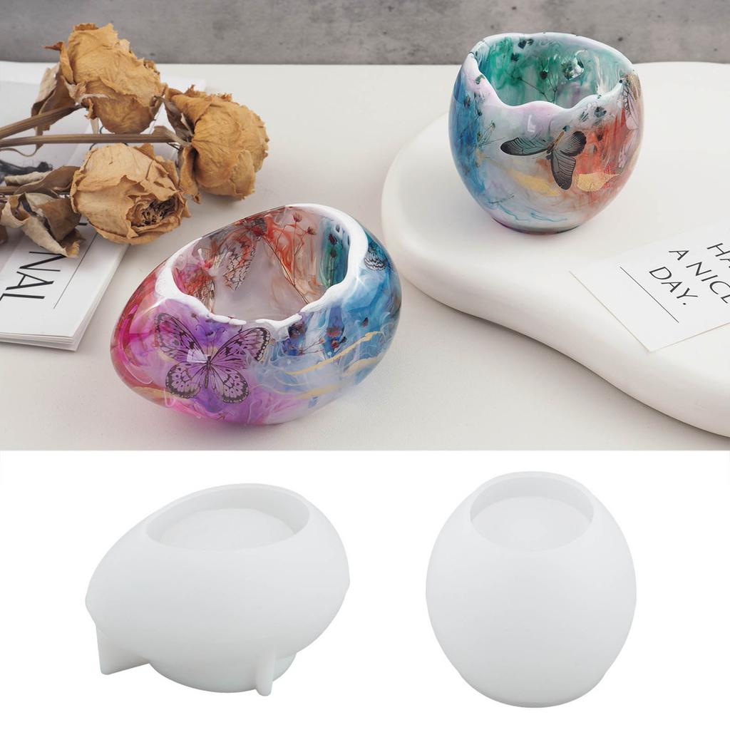 Silicone Candle Holder Moulds Egg Shaped Silicone Clay Mould Crafts Moulds Silicone Material for DIY Hand-Making Lover