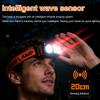 COB LED Headlamp Induction Head Lamp With Angle Adjustable 7 Modes Rechargeable Magnetic Sensor Head Light For Out F4N5
