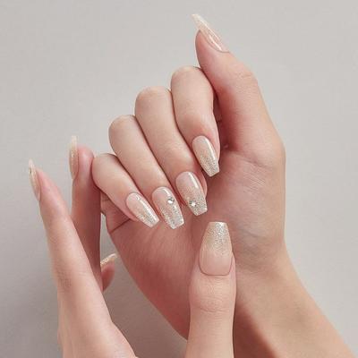 Desing Diva Magic Press Nail Tips, Champagne Cristallo, 1 set