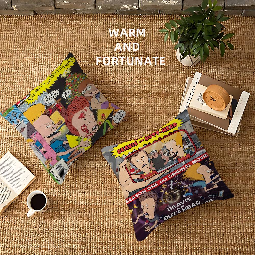 Anime B-Beavis A-And B-Butthead 45*45cm Cushion Cover Pillow Cover Decor Pillowcase Home Pillowcase for Couch Pillow