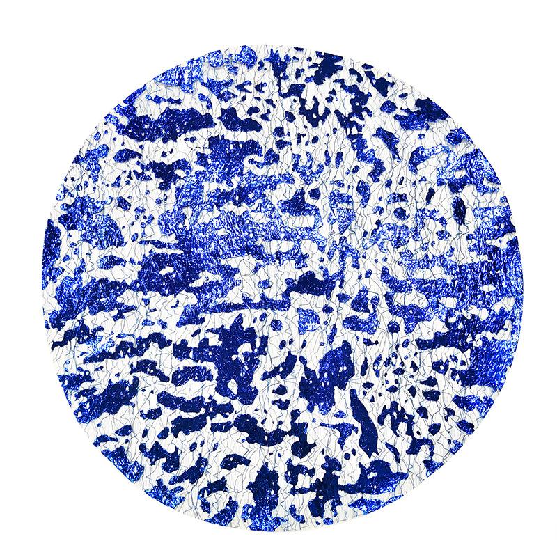 10pcs Disposable Placemats Set 13 Inch Round Gold Foil Mesh Pressed Table Mates for Home Dining Table Party Decoration