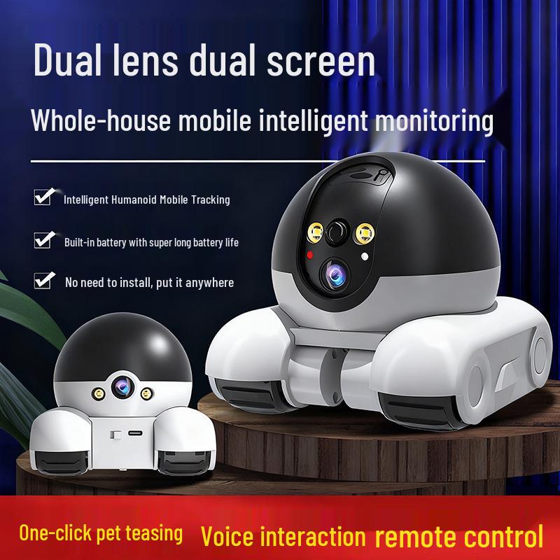 Pet-Style Dual-Lens Surveillance Camera with 360° View and Intelligent Remote Monitoring