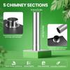 Wood Burning Stove with 5 Pipes Accessories, Large Firebox Heating Cooking Hot Tent Stove, Portable Stainless Steel Stove for Outdoor, Camping,
