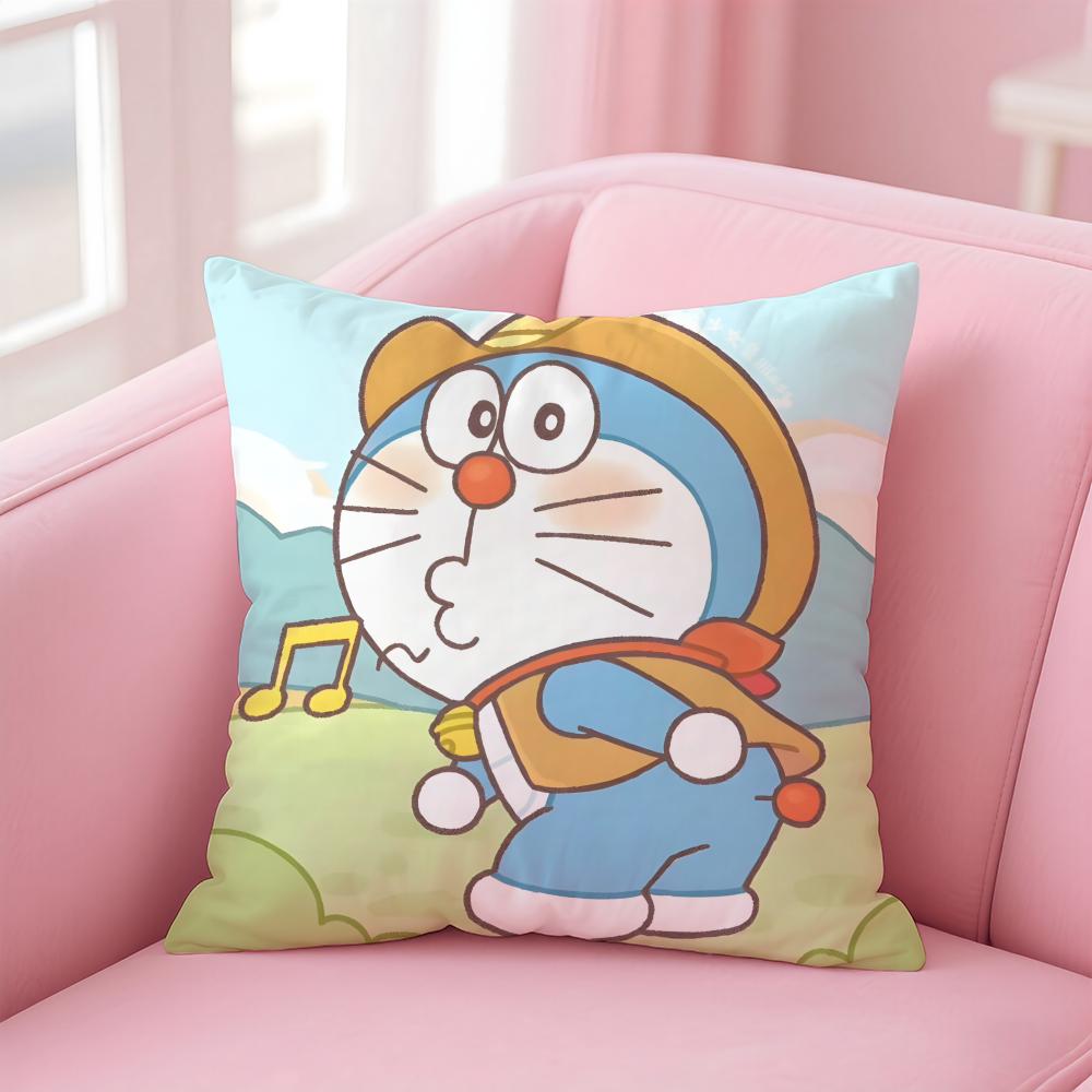 Cartoon D-Doraemona Cushion Cover Comfortable Reversible Pillow Cover Ideal For Car Sofa Bedroom & Beyond