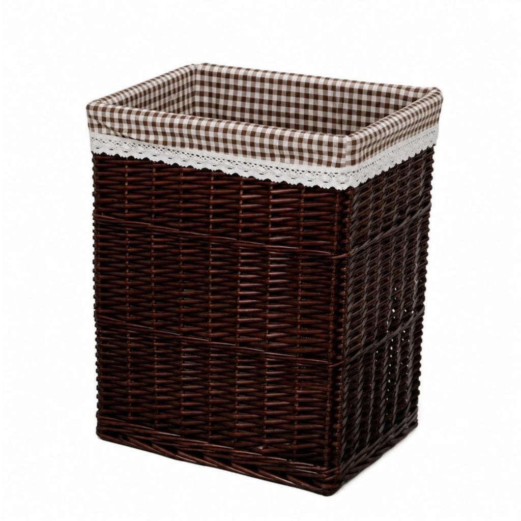 Handwoven Open-Top Wicker Laundry Basket | Decorative, Clothes Hamper, for