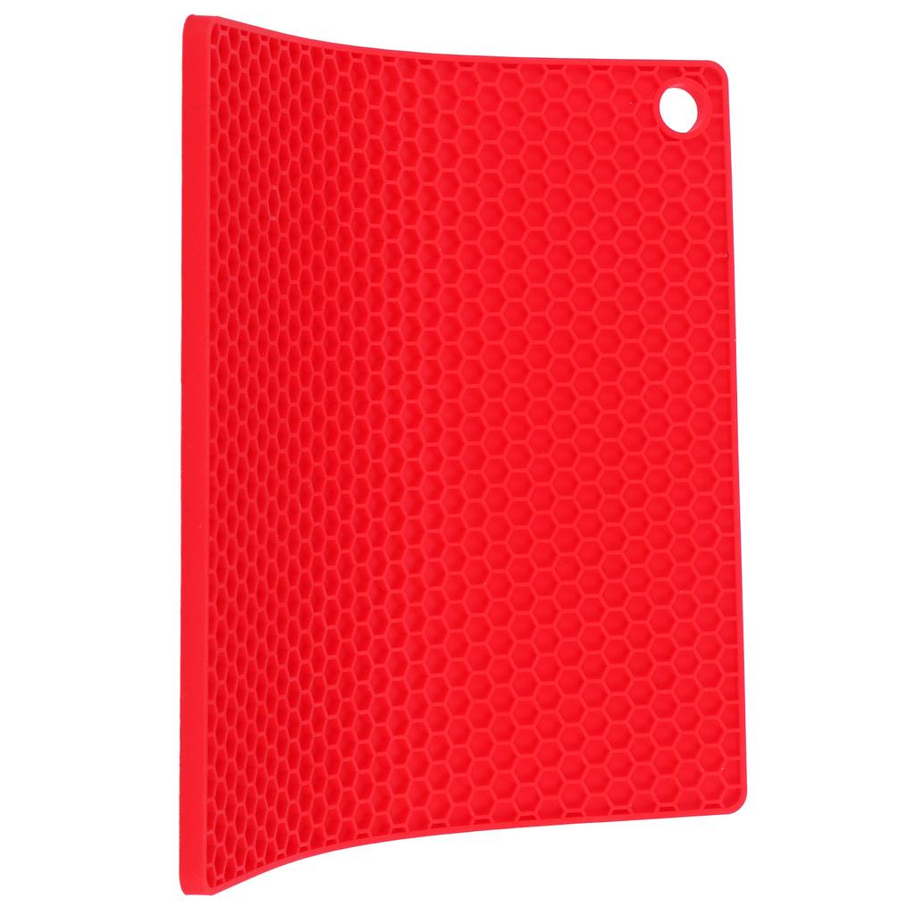 Insulation Pad Food Grade Silicone Pad AntiScalding Thickened Microwave Oven Mat for Kitchen Use(Red )