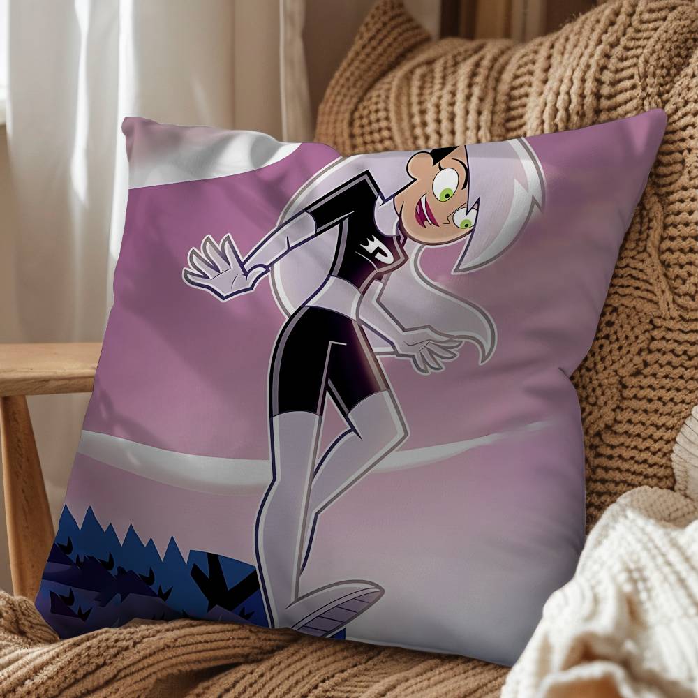 Invincible Danny Dani Phantom Pillow Case Square Double-Sided Printing Short Plush Sofa Cushion Cover Bedroom Bedside Pillow