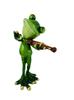 Frog Figurine with Violin Violinist