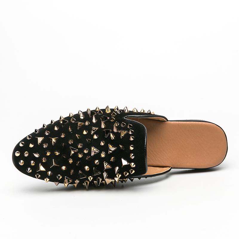 Large Size 45 46 47 Mules Half Shoes For Men Leather Backless Men Casual Shoes Semi-Drag Loafers Slippers Slip On Flats Summer
