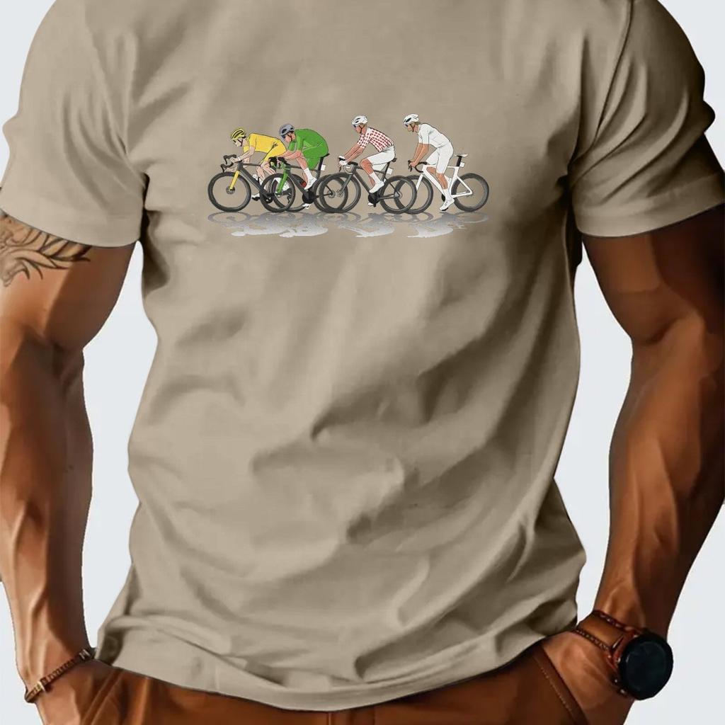 Men Women Tour De France Graphic TShirt Breathable MoistureWicking Tee with Official Stage Casual Round Neck Short Sleeve Top