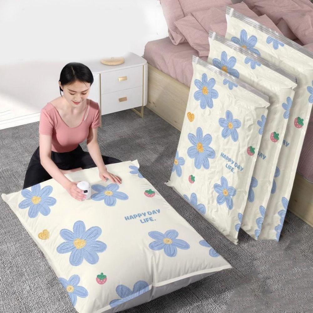 4PCS Space Saving Vacuum Storage Bag Large Capacity Clothes Moving Bag Quilt Organizer  for Home