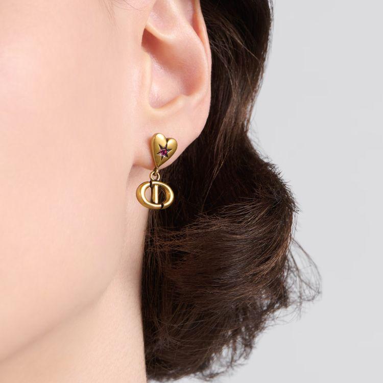 Dior Metal, Artificial Pearl, Crystal Earrings Women's Gold E3330WOMCY