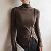 Women's Fall and Winter Half-high Neck Bottoming Padded Long-sleeved Tops