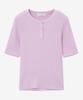 Basic House Women'S Rayon Ribbed Short Sleeve Sweater Lavender Lzkt3204