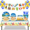 Tropical Summer Beach Theme Disposable Party Cutlery Set Outdoor Camping Birthday Anniversary Celebration Decoration Supplies