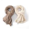 Women 100% Pure Cashmere Scarf Fringe Detail Winter Warm Soft Cozy Tassel Scarf Fashion Casual Wrap Cold Weather Accessory
