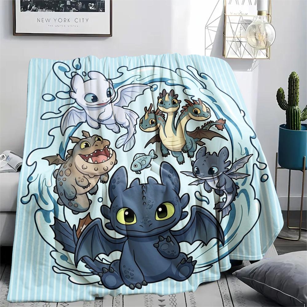 Toothless Night Fury Print Flannel Blanket, Ultra Soft High Quality All Seasons Warm Throw, Home Decor Cozy Blanket, Perfect Christmas Gift