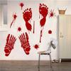 1 Package Halloween Bloody Sticker with Hand Foot Print Self-Adhesive Window Clings Horror Blood Splatter Halloween Party Wallpaper Clear Sticker