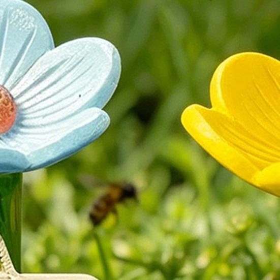 Bienen-Trinkstation Blumenförmiger Einsatz Trinkbecher Schmetterlinge Bienen Wasserspender Outdoor Dekoration Bestäuber-Tränke für Garten Balkon
