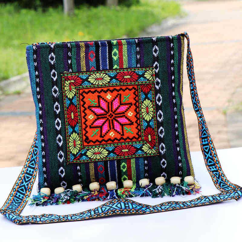 Yunnan Ethnic-Style Hand-Woven Embroidered Crossbody Bag for Women