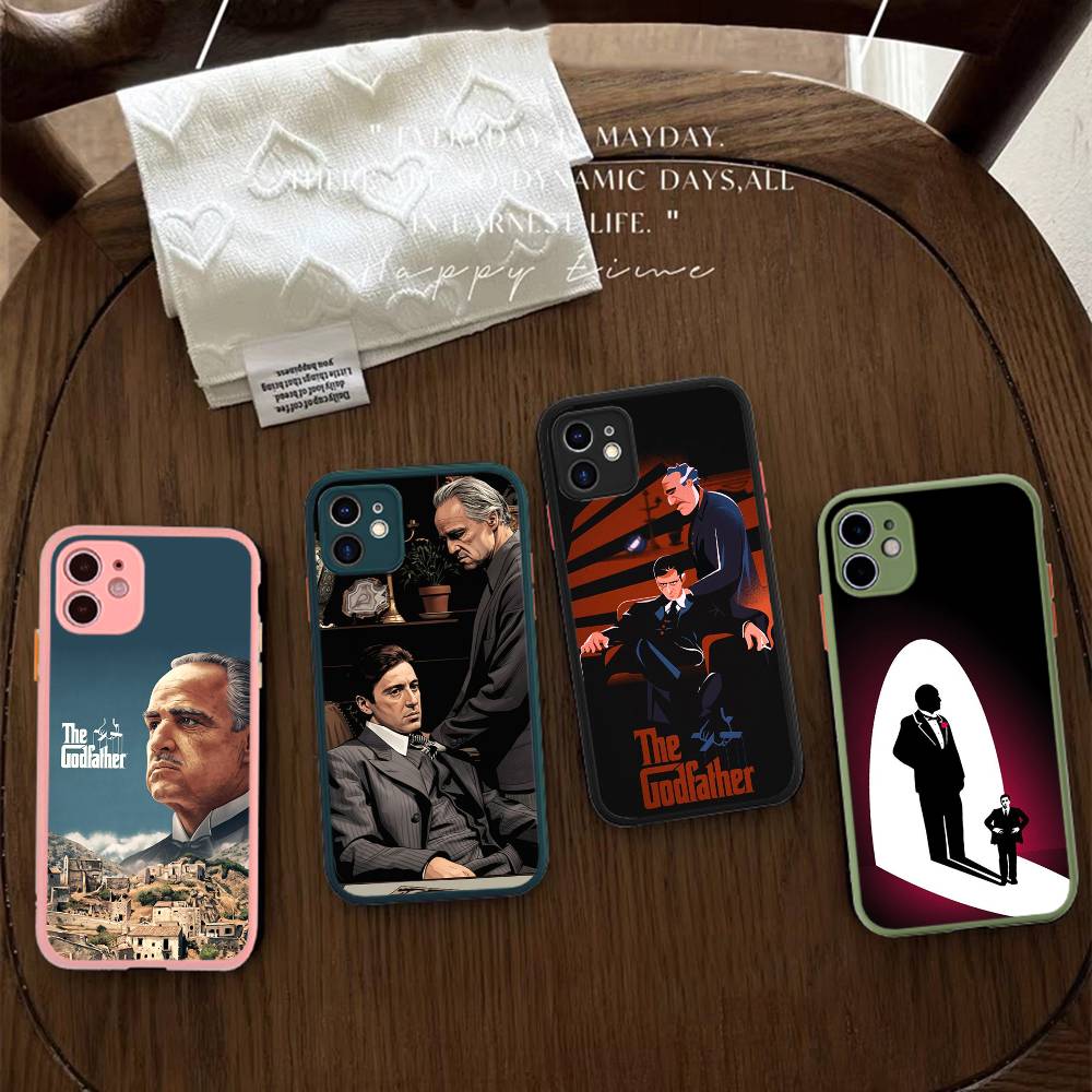 TV T-The Godfather Phone Case For iPhone 16 15 14 13 12 11 Pro Max Plus X XS MAX Black Matte Phone Fundas