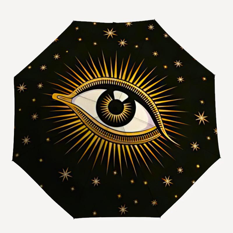 

1pc EYE STARS Fashionable Automatic Opening/Closing Folding Umbrella with 8 Bones, Windproof Portable, Daily Use34