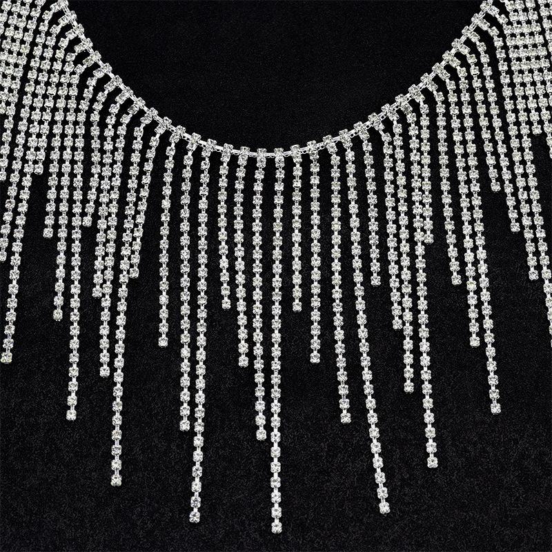 10Yards Rhinestone Chain Trim Fringe Tassel Crystal Clothing Bag Hat Accessories DIY Wedding Decoration Gift Rhinestone Ribbon
