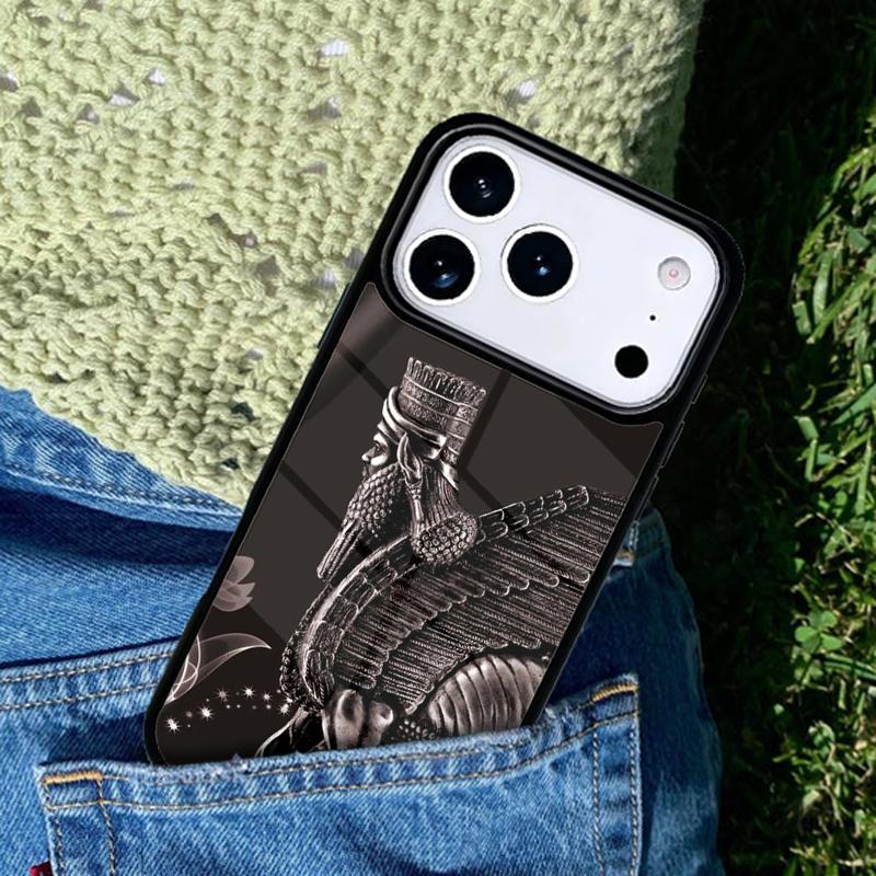 Lamassu Assyrian Mesopotamian soft Phone Case For iPhone 17 AIR 16 Pro Max 15 14 Pro 11 12 13 Shockproof Silicone Cover