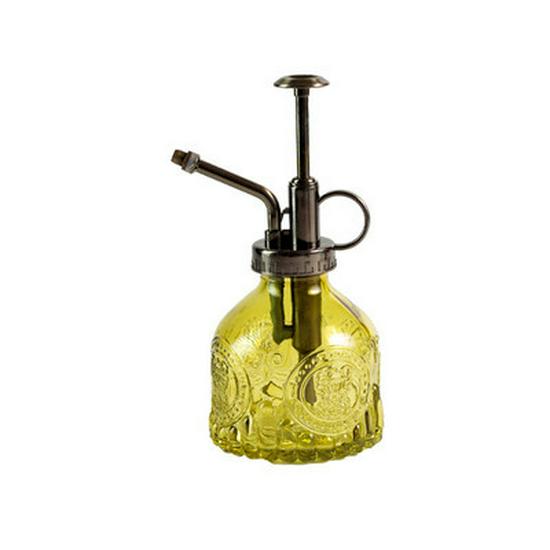 Retro Embossed Glass Spray Bottle – Small Pressure Watering Can for Garden & Home Flowers