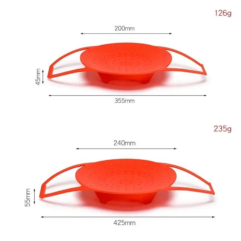 Steamer Basket with Silicone Extension and Folding for Food Fruits and Vegetables Steamer Drawer Steaming Tray Kitchen Tools