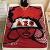 1PC Delta Sigma Theta Print Flannel Blanket, High quality All Seasons, Home Decor, Warmth and Comfort, Perfect for Christmas Gifts
