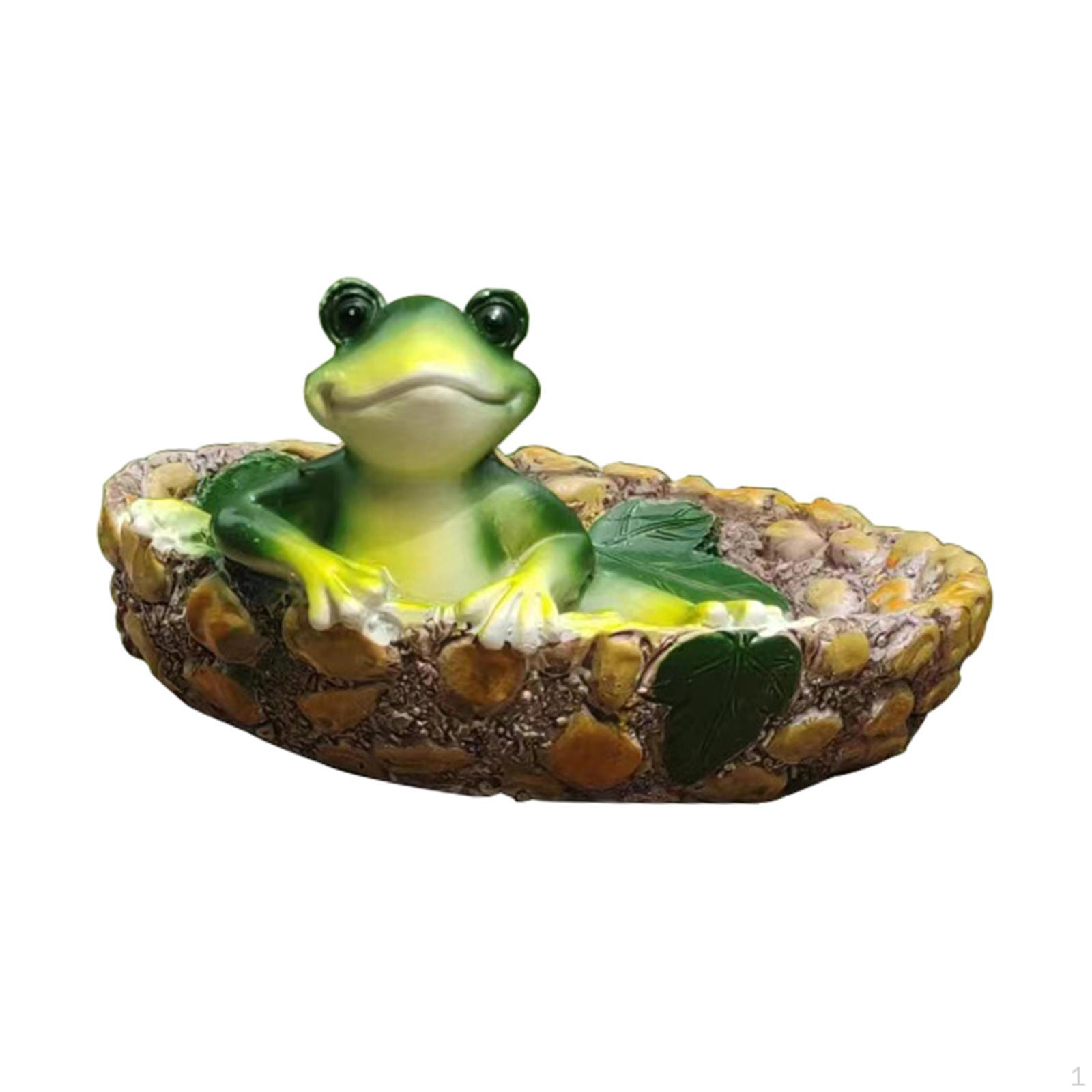 

Frog Ornament Pond Decoration Crafts, Creative Sculpture, 13.5x14.5x7.5cm Home Decor Outdoor Garden