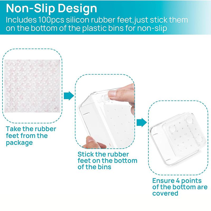 Clear Plastic Drawer Organizers Set 4-Size Versatile Bathroom and Vanity Drawer Organizer Trays