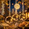 Crystal Bead Chain Lotus Hanging Ornament Glowing Night Light Bunny Flower Lantern  Window Ornament