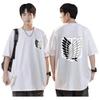 Patterned Printed T-shirt with "Attack On Titan" Cartoon Design - Pure Cotton Men and Women Trendy and Versatile for the Street