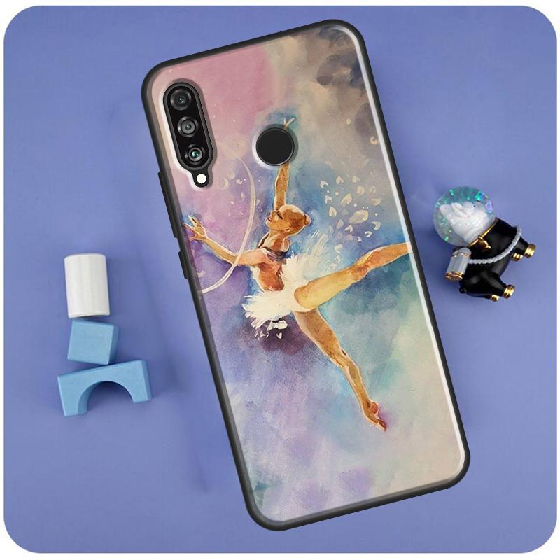 Gymnastics Oil Painting For Huawei Nova Y70 Y91 Y90 Y60 Y61 Y72 Y73 3i 7i 8i 11i 12i 9 10 SE P20 P30 P40 Lite Case