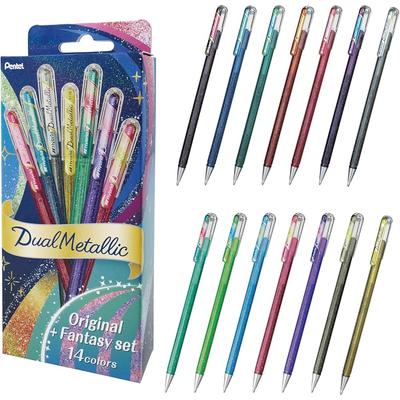 Pentel Dual Metallic Original Fantasy Set 14 Colors Ballpoint Pens