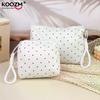 Ins Simple Polka Dots Cosmetic Bag Portable Makeup Bag Travel Storage Pouch Large Capacity Toiletry Zipper Bag Girl Gifts